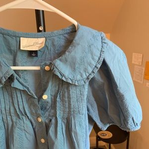 Dainty Blue Universal Threads Puff Sleeve Top